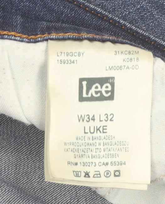 Lee Men's Blue Luke Slim Fit Denim Jeans W34 L32