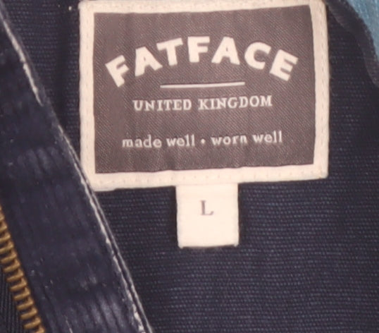 FatFace Mens Blue 1/4 Zip Cotton Sweatshirt L Regular Fit