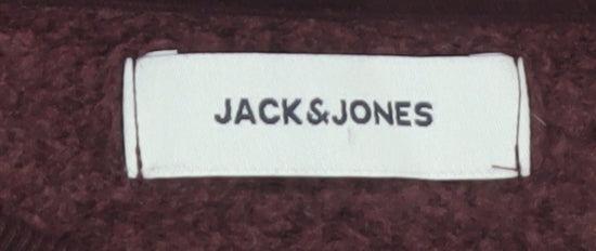 Jack & Jones Men's Red Fleece Crew Neck Sweatshirt Size L