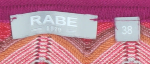 Rabe Women's Multicoloured Zigzag Knit Pullover Jumper Size 12