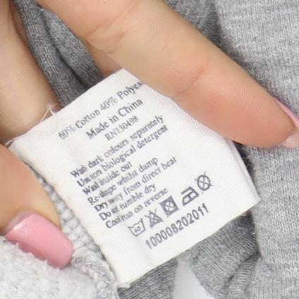 Jack Wills Womens Grey Hoodie UK 10 Pullover Logo Cotton Blend