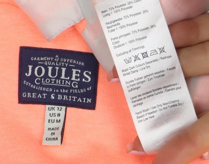 Joules Women's Orange Size 12 Classic One Button Blazer