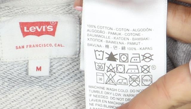 Levi's Men's Grey Logo Crew Neck Sweatshirt Size M