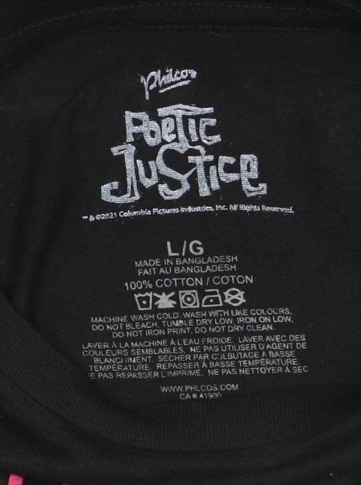 Poetic Justice Men’s Black Long Sleeve Graphic T-Shirt Size L