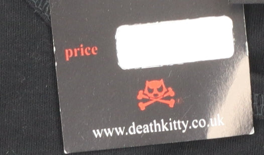 Death Kitty Women's Black Cotton Rock Music Tank Top Size 18