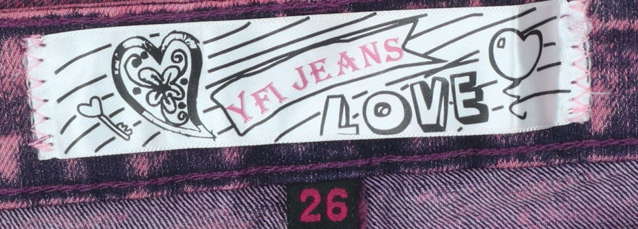 YFI Jeans Women’s Pink Acid Wash Skinny Denim Jeans Size 26