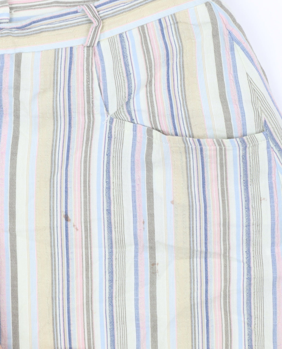 David Nieper Women’s Multicoloured Striped A-Line Linen Midi Skirt Size 16