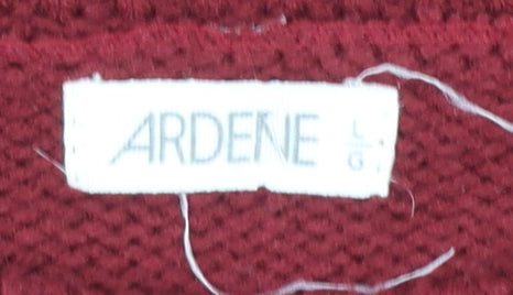 Ardene Womens Red Fair Isle Knit Jumper Size L Winter Pullover