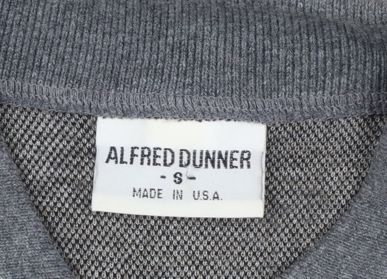 Alfred Dunner Men’s Grey Argyle Collared Henley Knit Jumper S