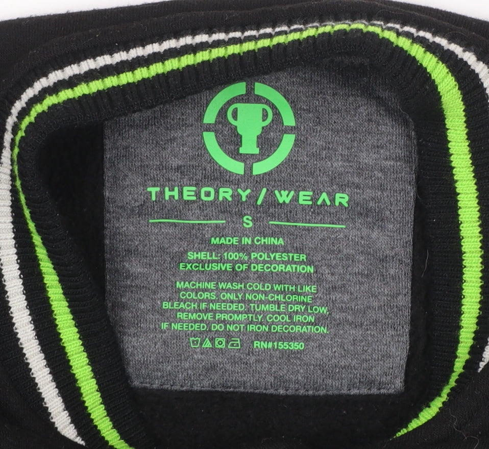 Theory Wear Women Black & Grey Varsity Full Zip Sweatshirt S