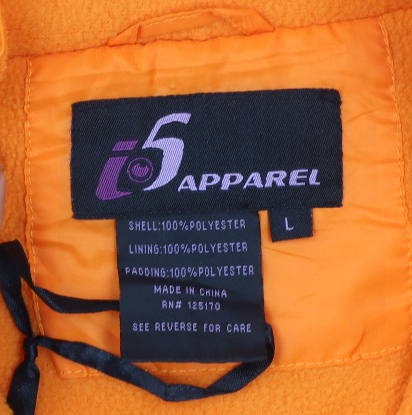 i5 Apparel Men's Orange Polyester Full Zip Lined Jacket Size L