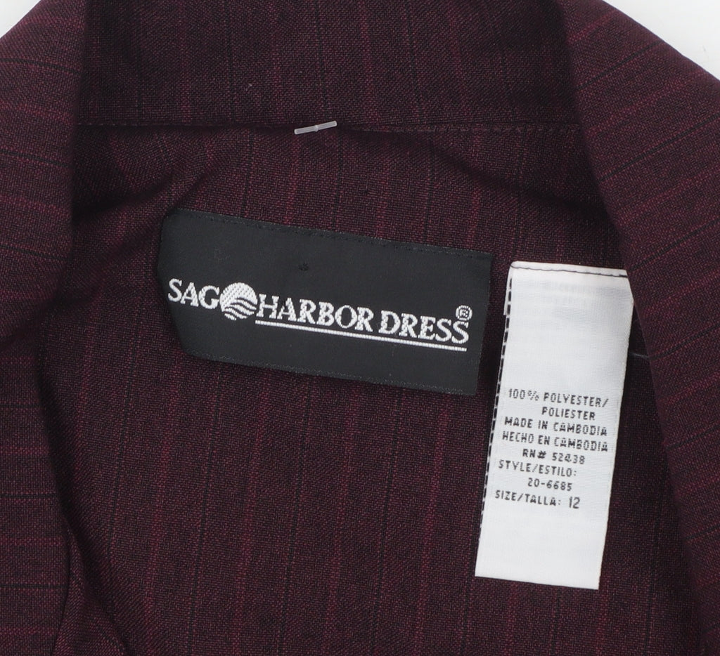 Sag Harbor Dress Women's Burgundy Pinstripe Suit Jacket Size 12