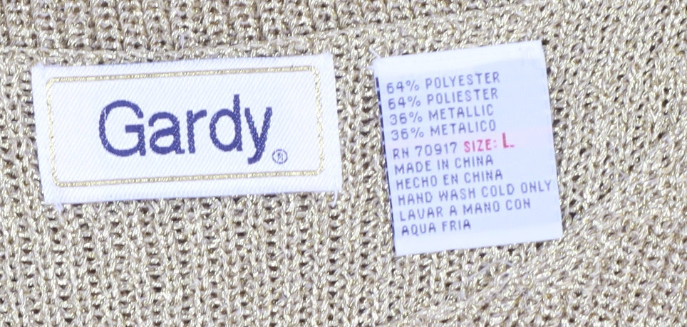 Gardy Womens Gold Short Sleeve Knit Pullover Jumper L