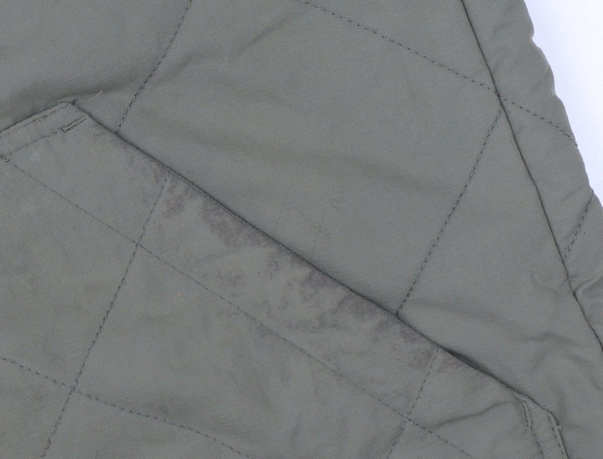 Jack & Jones Men's Green Quilted Waistcoat M Full Zip Lined Outdoor