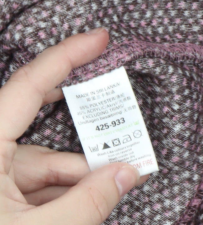 Next Women’s Purple Hooded Henley Knit Jumper Size 12
