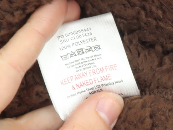 Online Home Shop Women's Brown Fleece Zip Jacket Size L