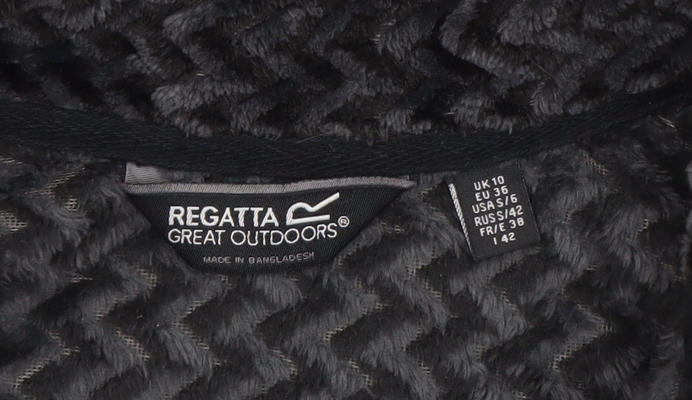 Regatta Womens Black Fleece Jacket Size 10 Lightweight Zip Up
