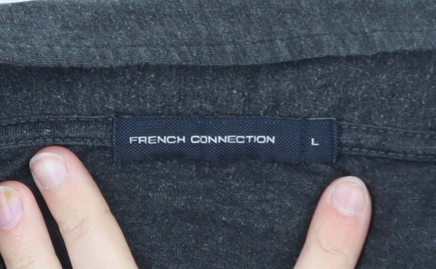 French Connection Men's Grey Cotton Polo Shirt Size L