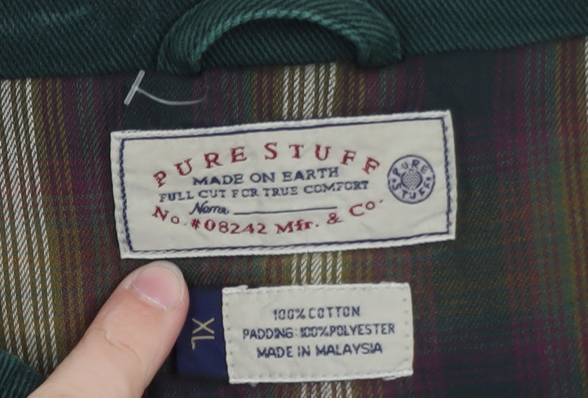 Pure Stuff Men's Green Cotton Lined Work Jacket XL