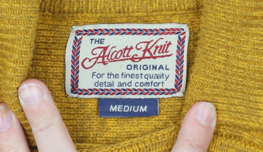 Alcott Knit Women's Yellow Wool Blend Double Breasted Cardigan Medium