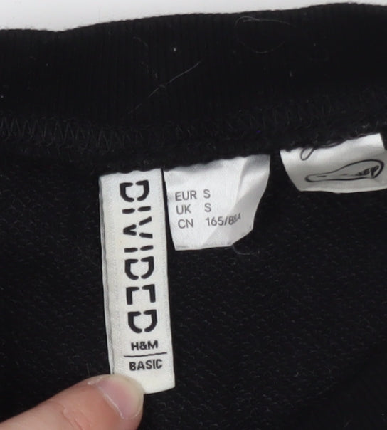 H&M Divided Women Black Small Pullover Sweatshirt Mickey Logo