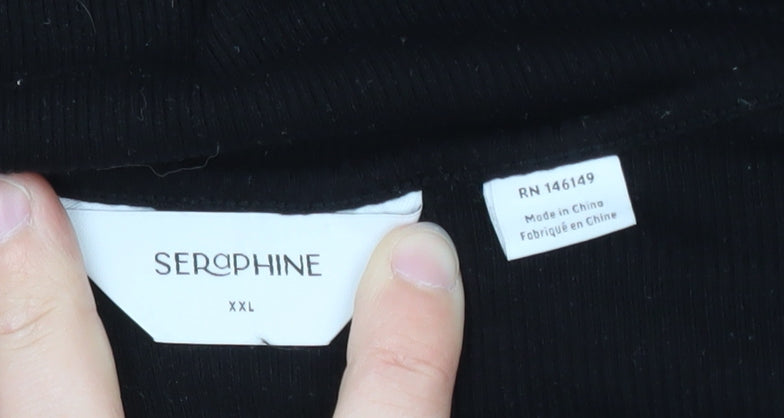Seraphine Women Black 2XL Maternity Bodycon Midi Dress
