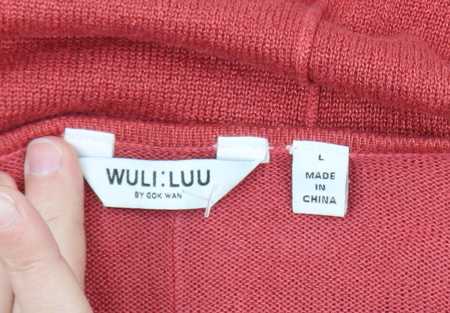 Wuli:Luu by Gok Wan Women's Red Cowl Neck Knit Pullover Jumper L