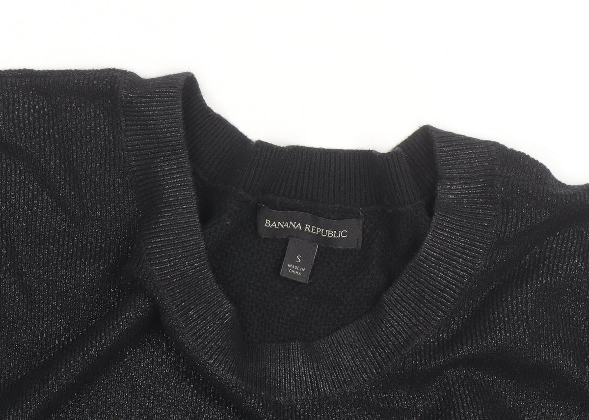 Banana Republic Men's Black Crew Neck Knit Jumper Size S