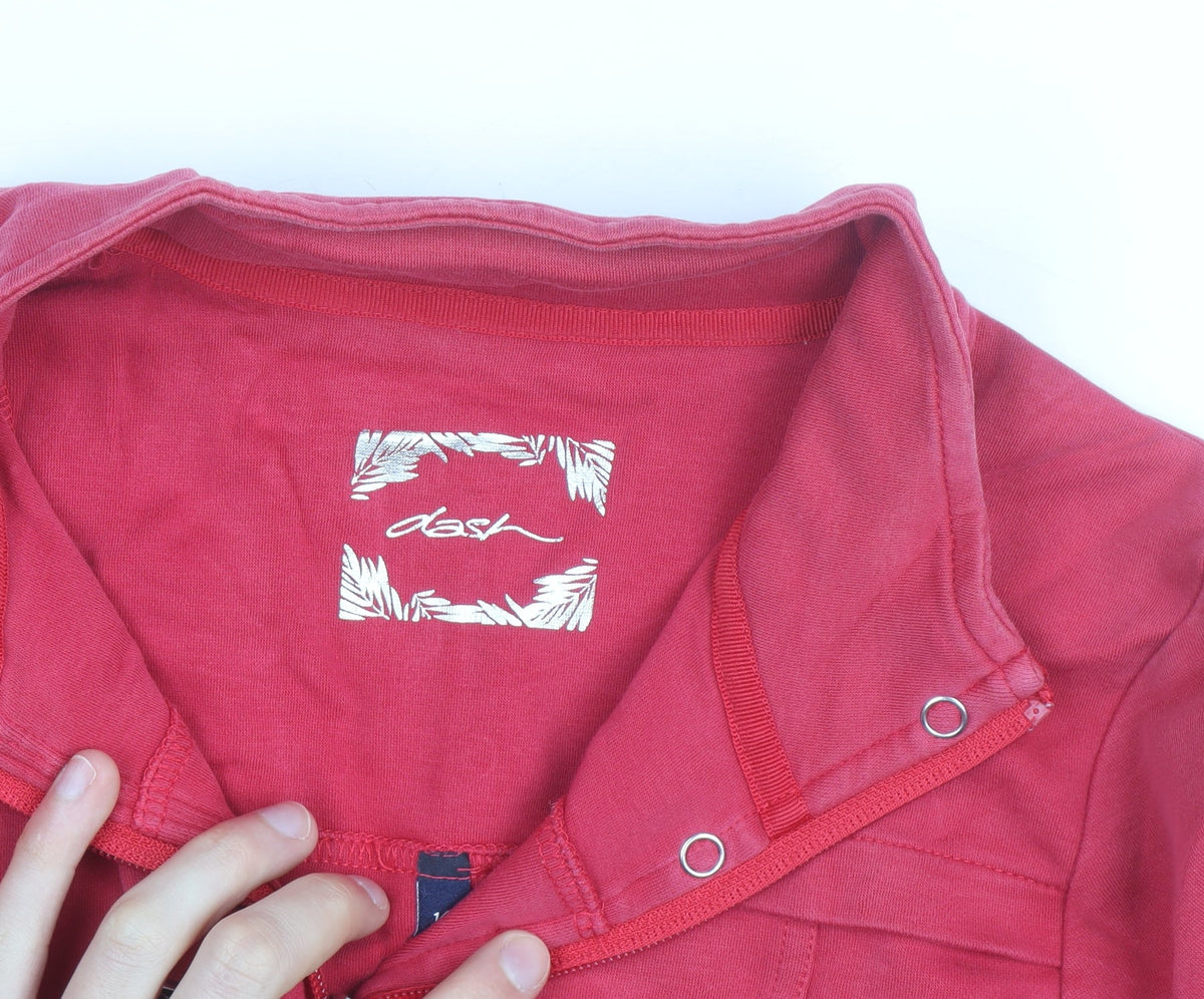 Dash Women Red Cotton Full Zip Lightweight Jacket Size 14