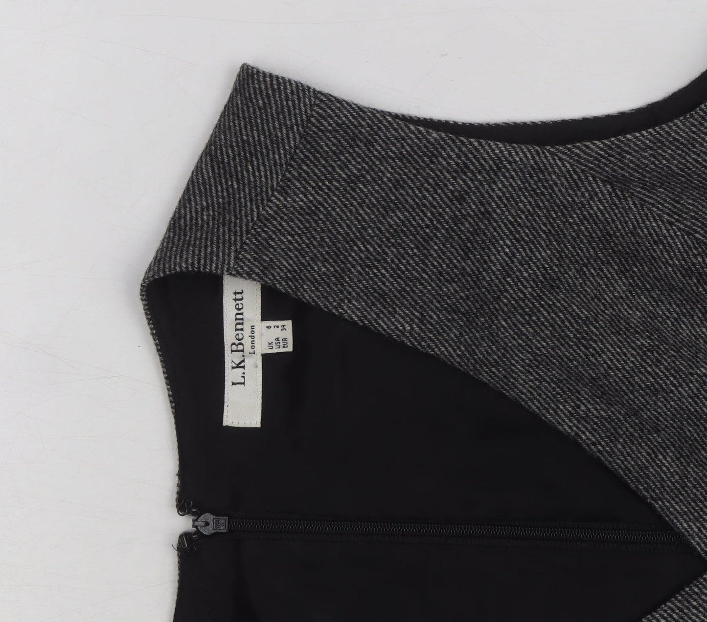 L.K. Bennett Women's Grey Wool Sheath Work Dress Size 8
