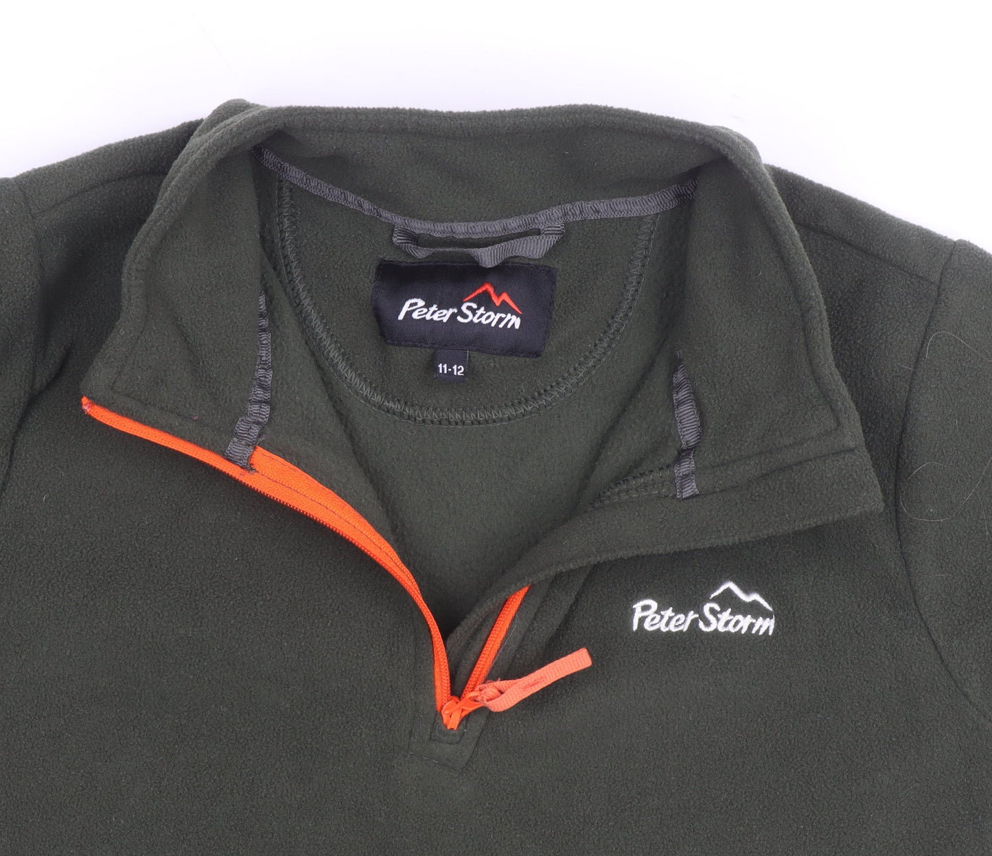 Peter Storm Boys Green 11-12 Years Fleece 1/4 Zip Sweatshirt