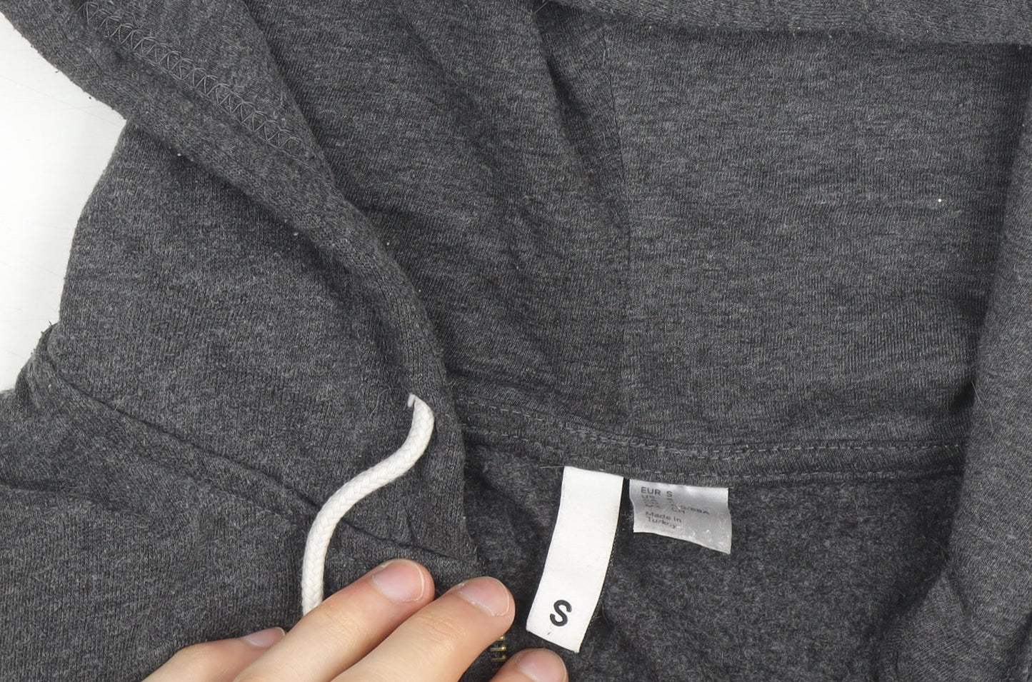 H&M Men’s Grey Full Zip Hoodie Size S Regular Fit Cotton Blend