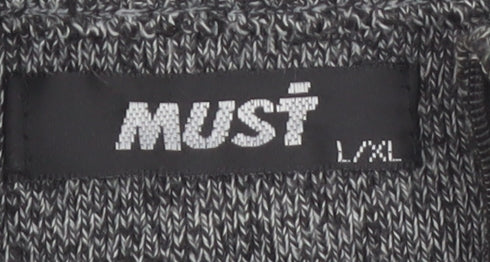 MUST Men's Grey 1/4 Zip Knit Jumper L/XL Classic Casual Pullover