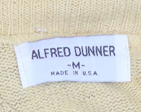 Alfred Dunner Womens Beige Metallic Pullover Jumper Size M