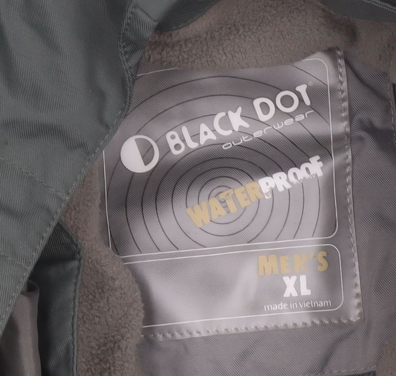 Black Dot Men's Green Waterproof Hooded Parka Jacket XL