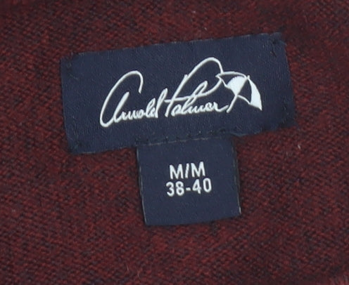 Arnold Palmer Men's Red Cable-Knit Acrylic Pullover Jumper M
