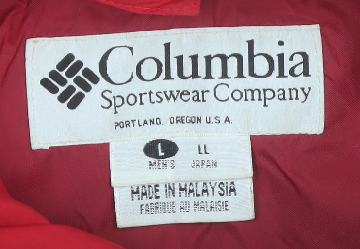 Columbia Men's Red Water Resistant Windproof Puffer Jacket L