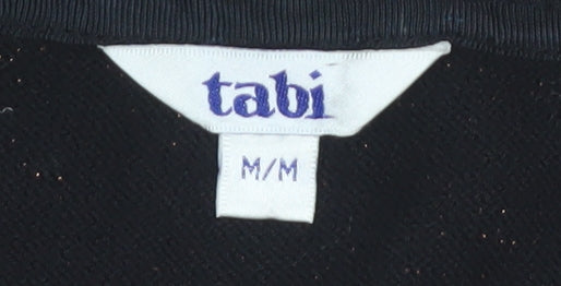Tabi Women Brown V-Neck Button Knit Cardigan Size M