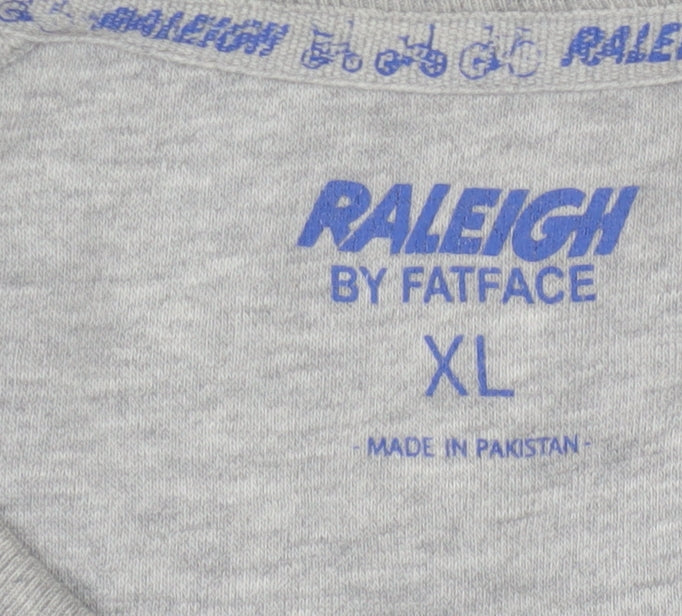 FatFace Men's Grey Raleigh Cycling Graphic Pullover Sweatshirt XL