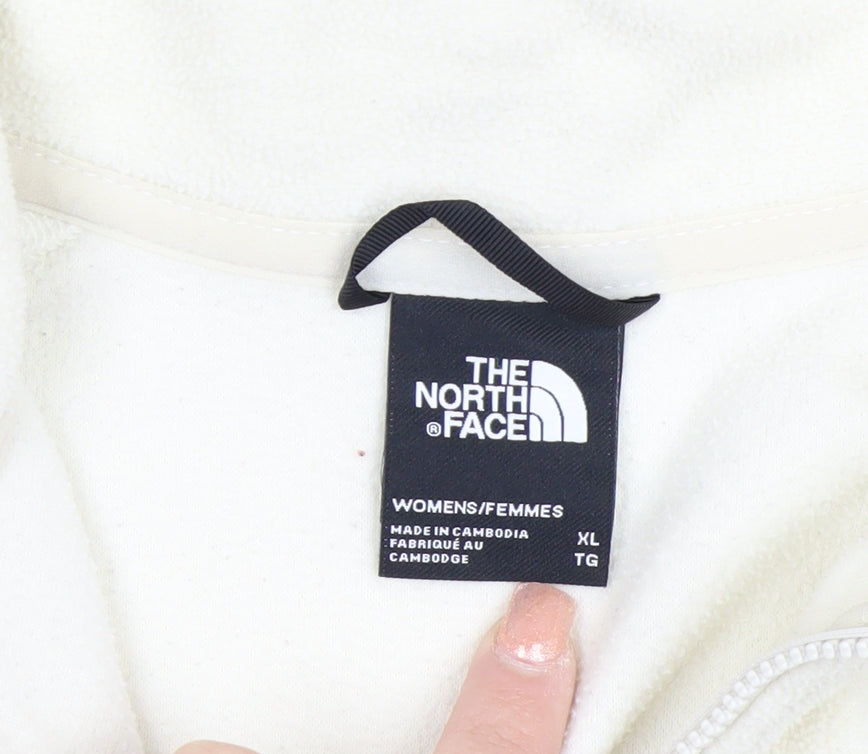 The North Face Women Ivory Fleece Pullover Sweatshirt XL Warm Zip Neck