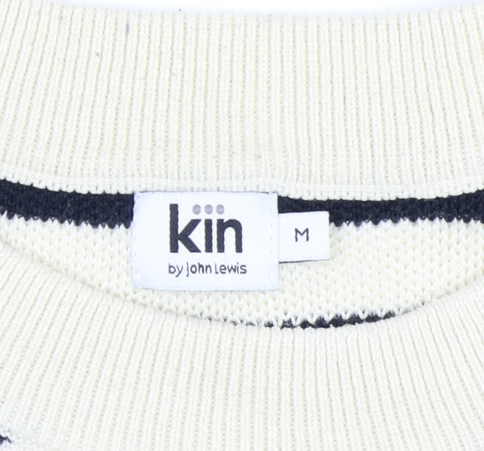 Kin by John Lewis Women Ivory Striped Pullover Jumper M