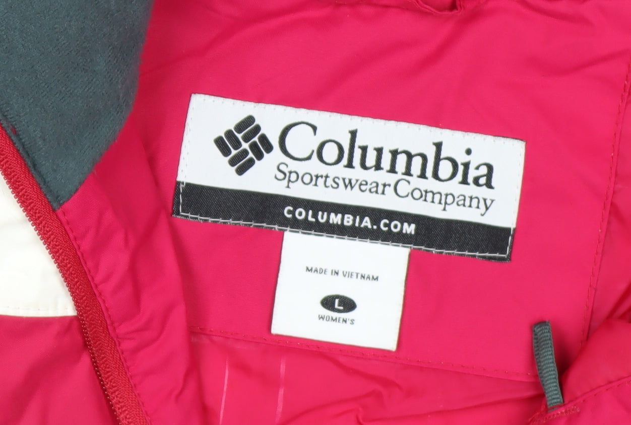 Columbia Women's Pink Waterproof Ski Jacket L Hooded Outdoor Coat