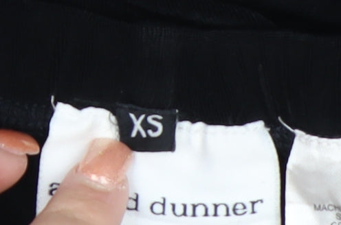 Alfred Dunner Womens Black XS Wide-Leg Velvet Trousers