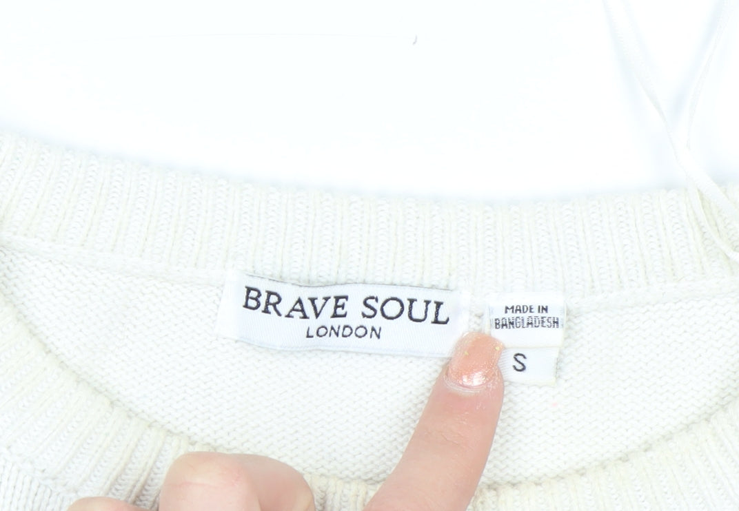 Brave Soul Women's Multicoloured Stripe Cotton Jumper Size S