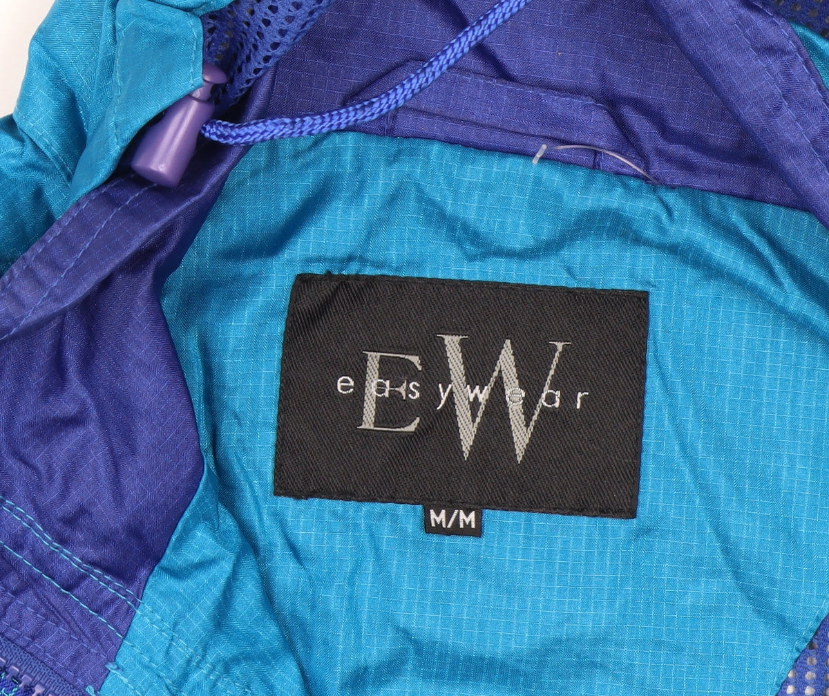 Easywear Women’s Blue Hooded Anorak Jacket M Lightweight Nylon