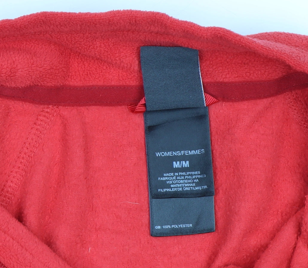 The North Face Womens Red Fleece 1/4 Zip Pullover Sweatshirt Size M