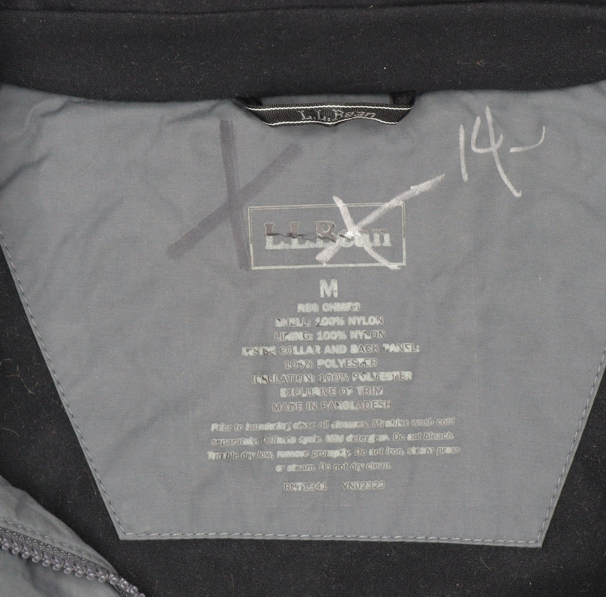 L.L.Bean Men's Grey Hooded Waterproof Insulated Parka Jacket M