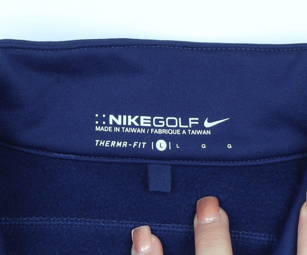 Nike Golf Women's Navy Therma-Fit 1/2 Zip Pullover Sweatshirt Size L