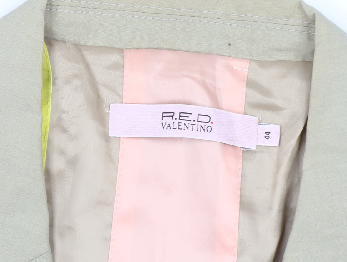 R.E.D. Valentino Women's Beige Cotton Linen Blazer Jacket Size 16