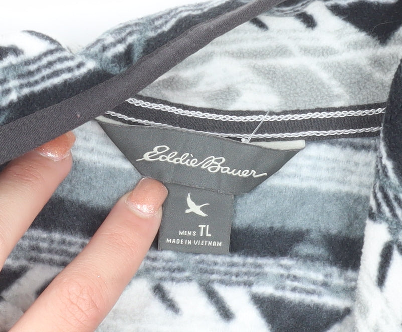 Eddie Bauer Men’s Grey Aztec Fleece Henley Sweatshirt 3XLT